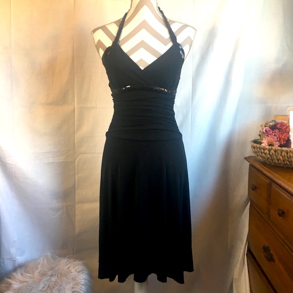 Trixxi Women’s Black Sequins around Bust Halter dress. Small - Picture 1 of 15